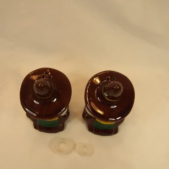 Vintage Anthropomorphic Salt Pepper Shakers Mexican Man Sombrero Siesta - Picture 5 of 10